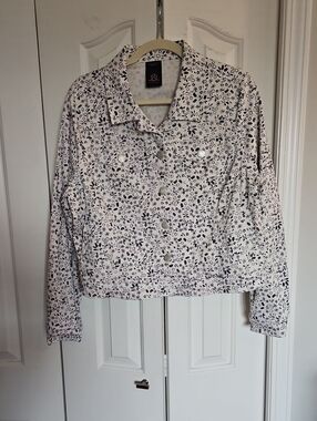 Love & Legend White Jacket with Navy Floral Print